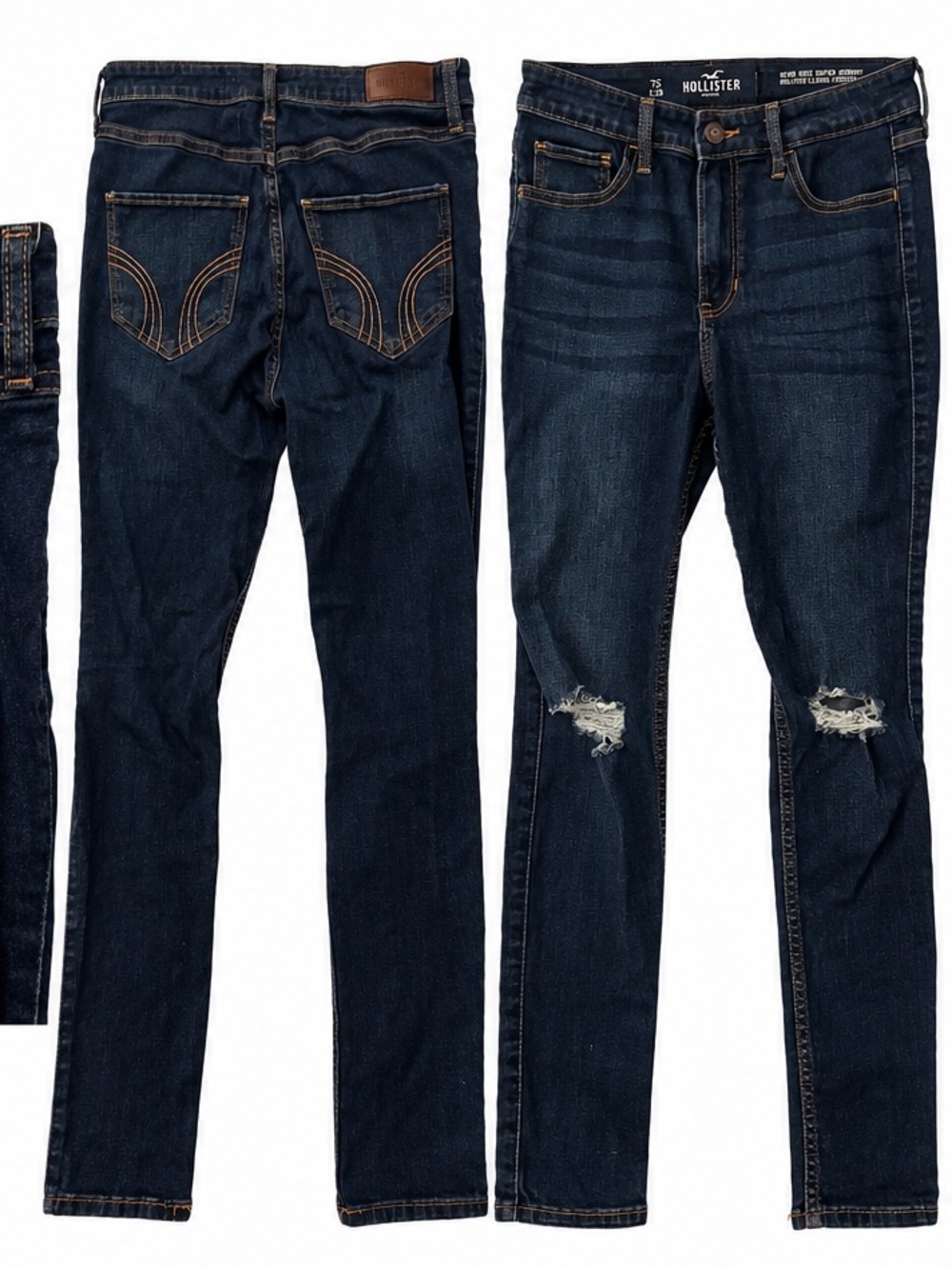 Hollister Women's Indigo Skinny Jeans with Contrast Stitching